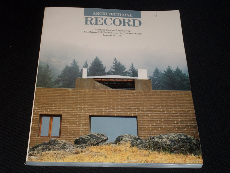 1985 NOVEMBER ARCHITECTURAL RECORD MAGAZINE - ACADEMIC FRONT COVER - E 992
