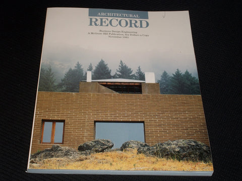 1985 NOVEMBER ARCHITECTURAL RECORD MAGAZINE - ACADEMIC FRONT COVER - E 992