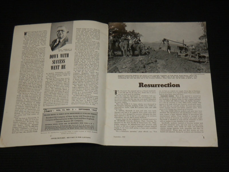 1945 SEPTEMBER ESSO OILWAYS MAGAZINE - NICE PHOTOS - J 7003