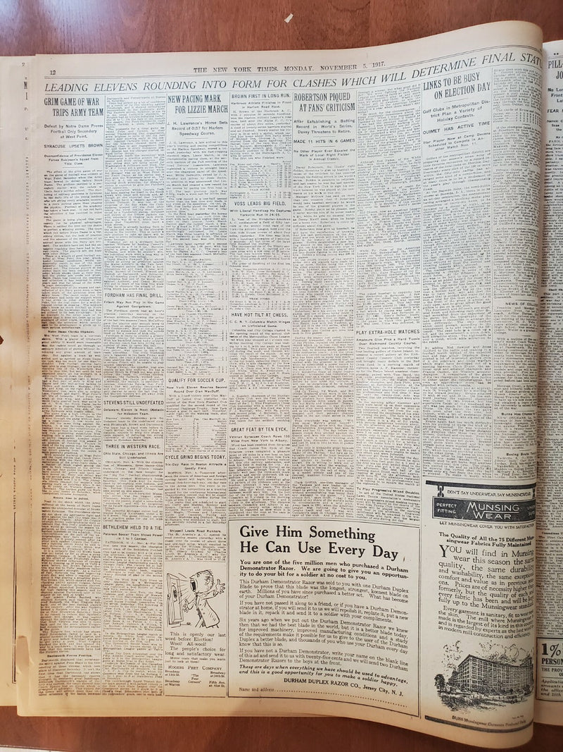 1917 NOVEMBER 5 NEW YORK TIMES - THREE AMERICANS KILLED IN GERMAN RAID - NT 8061