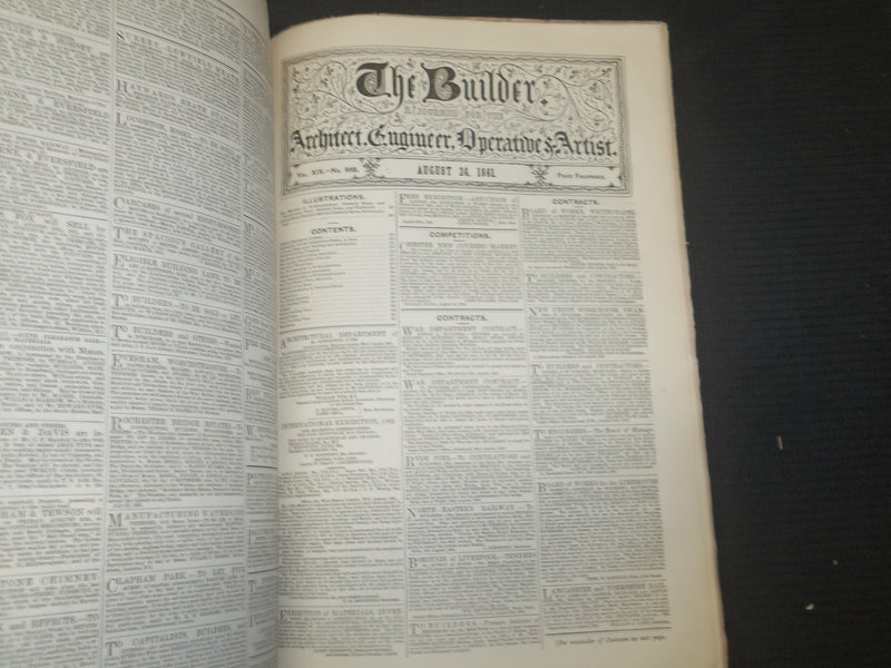 1861 AUGUST THE BUILDER ARCHITECT MAGAZINE - 5 ISSUES - ILLUSTRATIONS - ST 416M