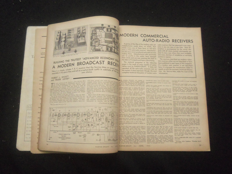1933 JUNE RADIO-CRAFT MAGAZINE - AUTO-RADIO NUMBER - B 433L