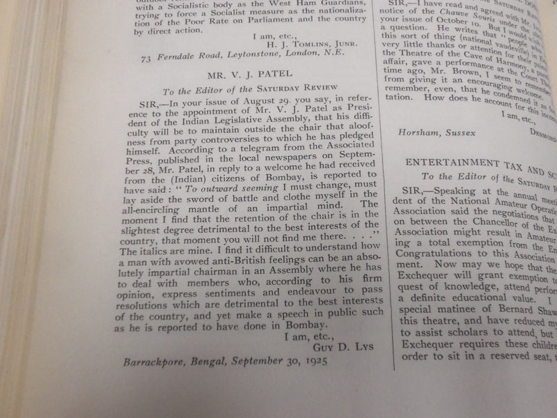 1925 SATURDAY REVIEW 2 BOUND VOLUMES - COMPLETE YR- PUBLISHED IN LONDON - R 1131