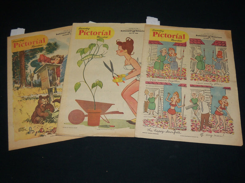 1960 BALTIMORE AMERICAN SUNDAY PICTORIAL SECTIONS LOT OF 3 - COMICS - NP 5339