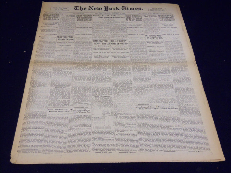 1933 FEBRUARY 11 NEW YORK TIMES - SAAR GAS TANK BLAST - NT 4171