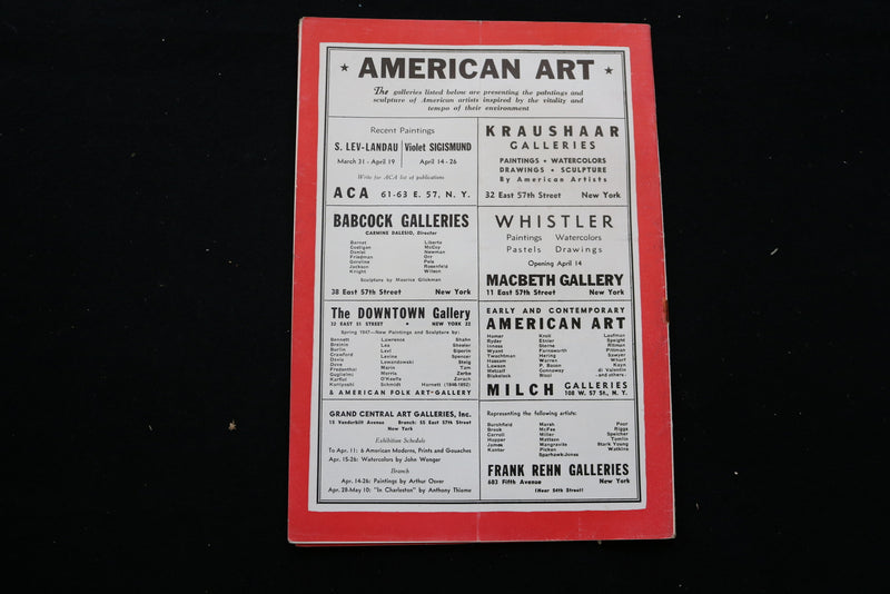 1947 APRIL 1 THE ART DIGEST MAGAZINE - TRIPYCH BY LUCAS CRANACH COVER - F 256E