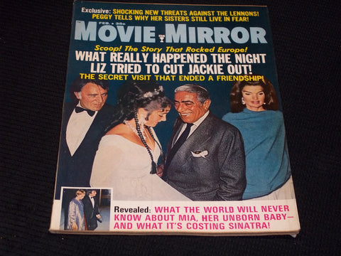 1970 FEBRUARY MOVIE MIRROR MAGAZINE - LIZ TAYLOR JACKIE KENNEDY COVER - E 16463