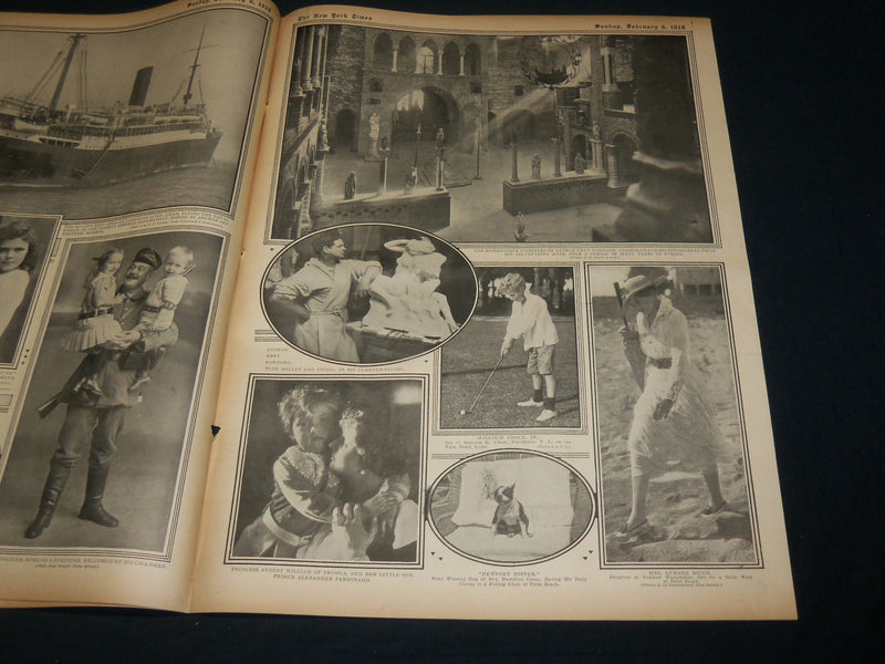 1916 FEBRUARY 6 NEW YORK TIMES ROTO PICTURE SECTION - 
