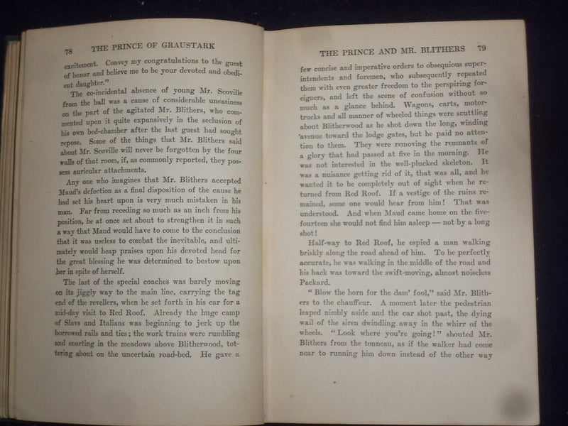 1914 THE PRINCE OF GRAUSTARK HARDCOVER BOOK BY GEORGE BARR MCCUTHCEON - KD 9064
