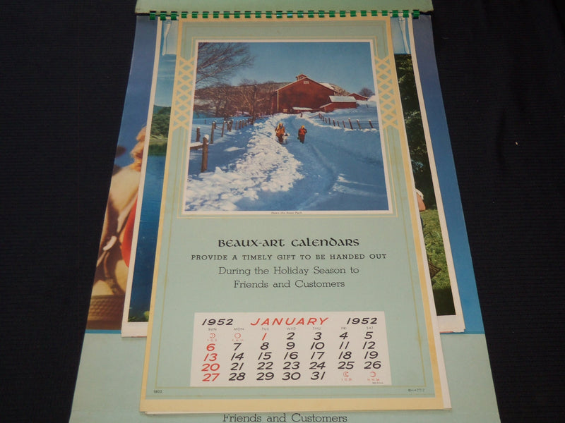 1952 BEAUX-ART HANGERS CALENDAR SALESMAN SAMPLE SHEETS BOOK - C 23