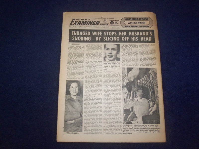 1966 JANUARY 25 NATIONAL EXAMINER NEWSPAPER - I HAVE LOTS OF LOVERS - NP 6909