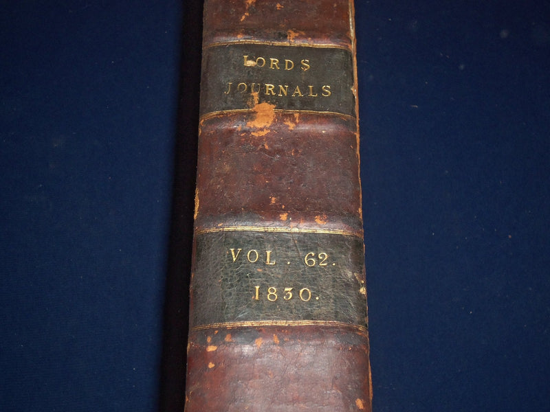 1830 JOURNALS OF THE HOUSE OF LORDS BOUND VOL NO. 62 - GEORGII QUARTI - KD 4D