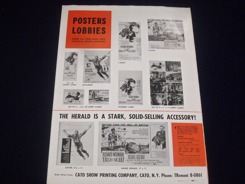 1957 TIME LIMIT MOVIE PRESS BOOK STARRING RICHARD WIDMARK & R. BASEHART - P 15