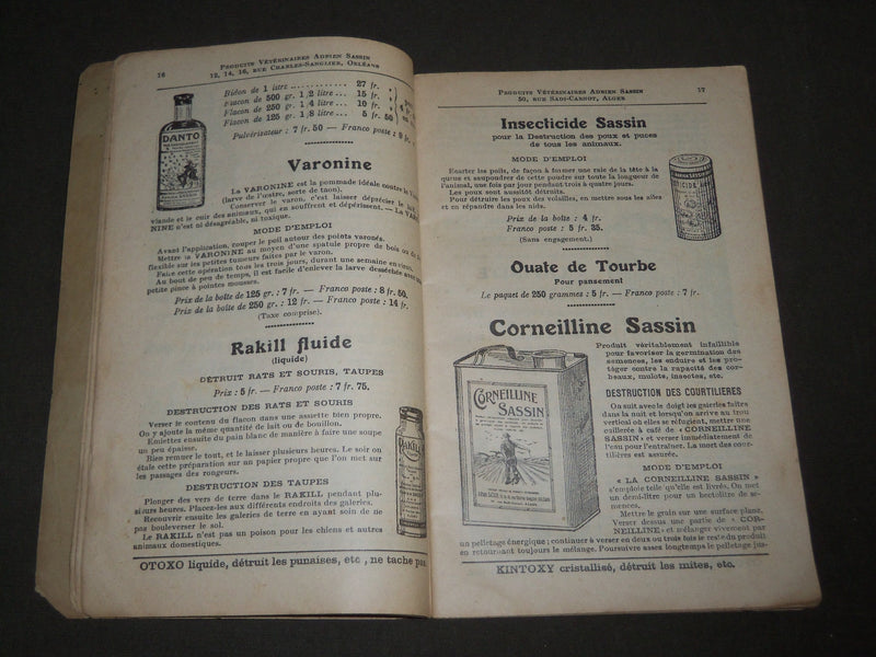 1935 ADRIEN SASSIN PRODUCTS VETERINAIRES FRENCH CATALOGUE - FR 628