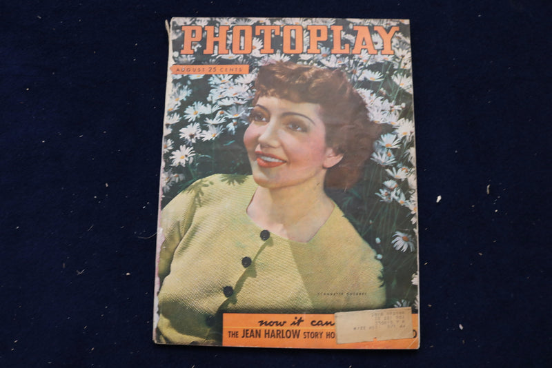 1937 AUGUST PHOTOPLAY MAGAZINE - CLAUDETTE COLBERT COVER - E 17902