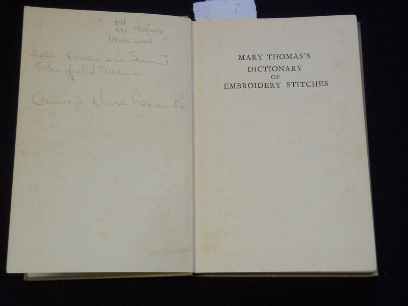 1959 MARY THOMAS'S DICTIONARY OF EMBROIDERY STITCHES BOOK - KD 4270C
