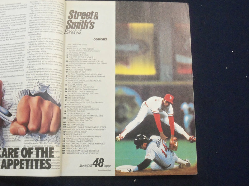 1988 STREET AND SMITH'S BASEBALL MAGAZINE - JEFF REARDON COVER - ST 6921