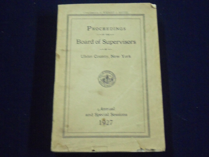 1927 PROCEEDINGS OF THE BOARD OF SUPERVISORS OF ULSTER COUNTY NEW YORK - J 1279