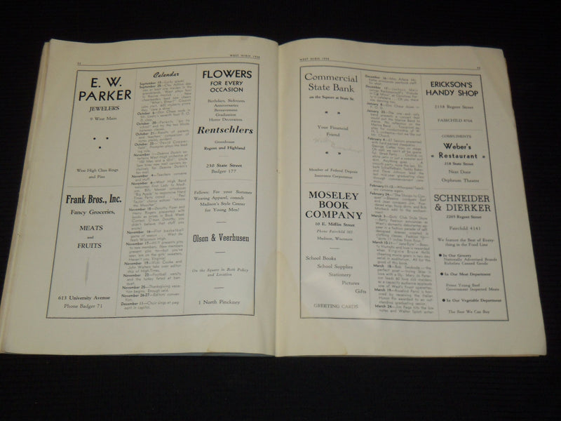 1938 WEST HIGH SCHOOL GRADUATION PROGRAM - WISCONSIN - LIFE AT WEST - K 1058