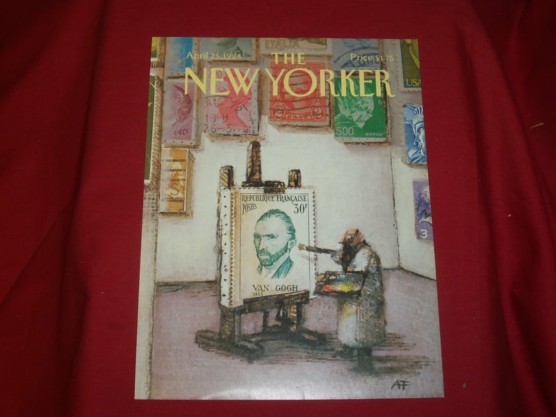 1988 APRIL 25 NEW YORKER MAGAZINE FRONT COVER ONLY - GREAT ART FOR FRAMING