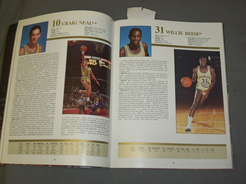 1986-1987 GEORGIA TECH UNIVERSITY BASKETBALL MEDIA GUIDE - 