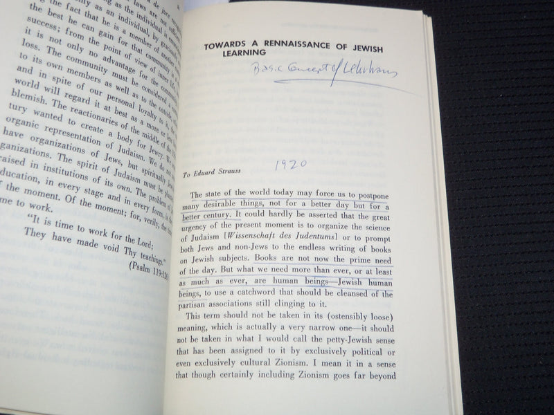 1965 ON JEWISH LEARNING SOFTCOVER BOOK BY FRANZ ROSENZWEIG - KD 4270E