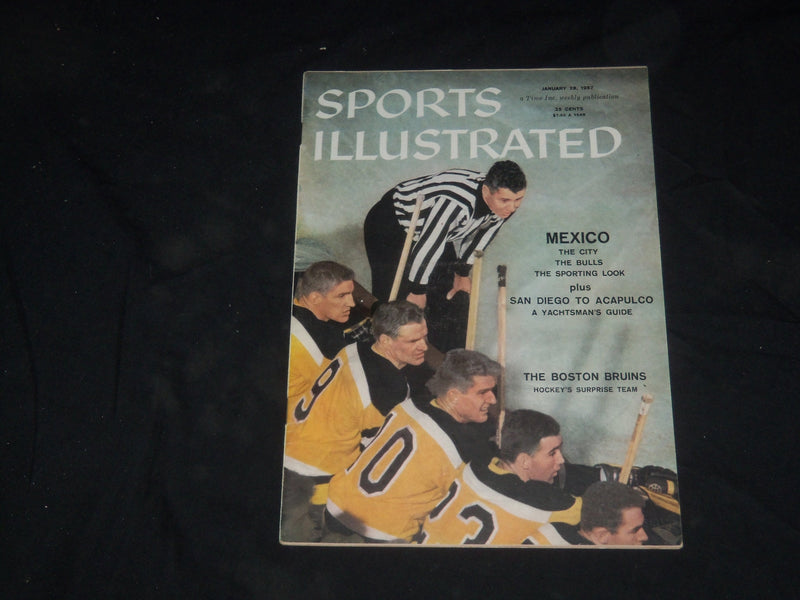 1957 JANUARY 28 SPORTS ILLUSTRATED MAGAZINE - THE BOSTON BRUINS - SP 8819