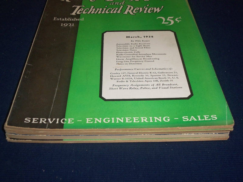 1931-1932 RADIO CALL BACK & TECHNICAL REVIEW MAGAZINE LOT OF 5 - O 2616