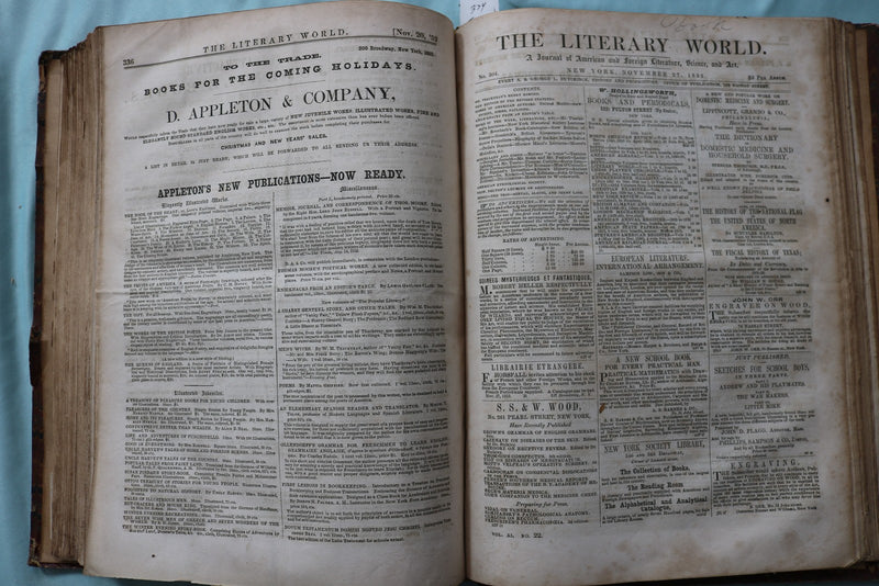1852 JULY-DECEMBER THE LITERARY WORLD BOUND VOLUME - HAWTHORNE-WEBSTER - KD 9719