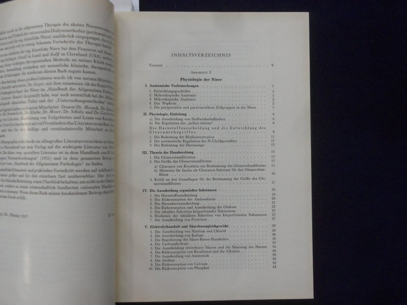 1958 NIERENKRANKHEITEN PHYSIOLOGIE HARDCOVER BOOK - HANS SARRE- GERMAN - KD 9004