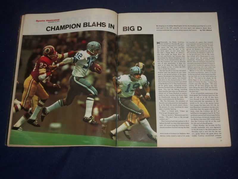 1972 DECEMBER 18 SPORTS ILLUSTRATED MAGAZINE - LEE ROY JORDAN COVER - ST 6769