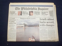 1998 NOV 12 PHILADELPHIA INQUIRER-ISRAELI CABINET BACKS ACCORD, CHANGES- NP 7172
