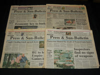 1989-1999 BINGHAMTON PRESS & SUN BULLETIN NEWSPAPERS LOT OF 35 - NP 1335A