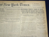 1916 JANUARY 20 NEW YORK TIMES - MONTENEGRO REJECTS TERMS OF PEACE - NT 9071