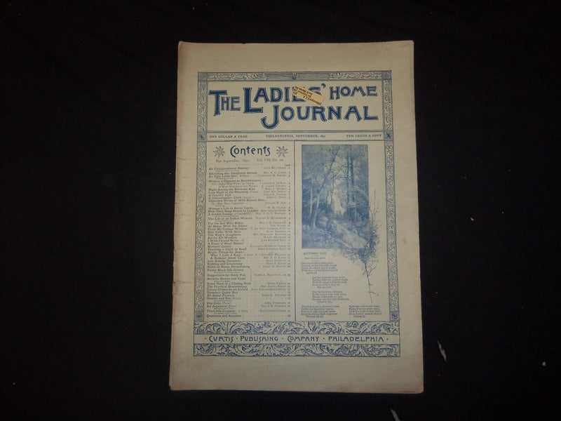 1891 SEPTEMBER LADIES' HOME JOURNAL MAGAZINE- GREAT ILLUSTRATIONS & ADS- ST 2353