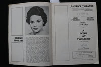 1966 QUEEN'S THEATRE PROGRAMS - NOEL COWARD - LILLI PALMER - LOT OF 2 - K 2379