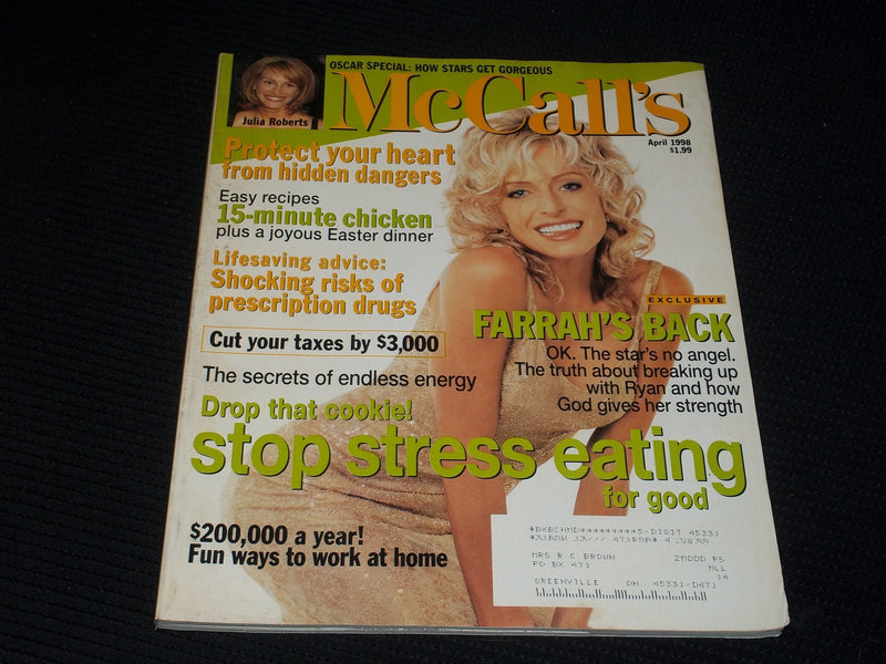 1997 APRIL MCCALL'S MAGAZINE - FARRAH FAWCETT FRONT COVER - E 473