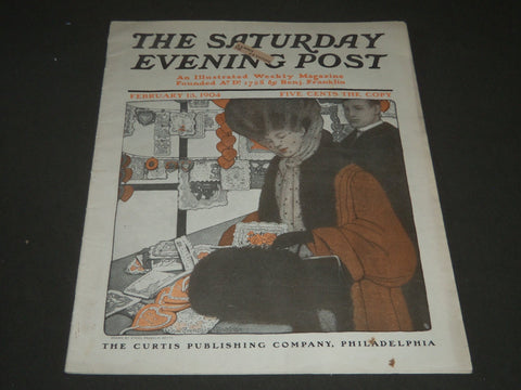 1904 FEBRUARY 13 THE SATURDAY EVENING POST MAGAZINE - ILLUSTRATED COVER - SP 452