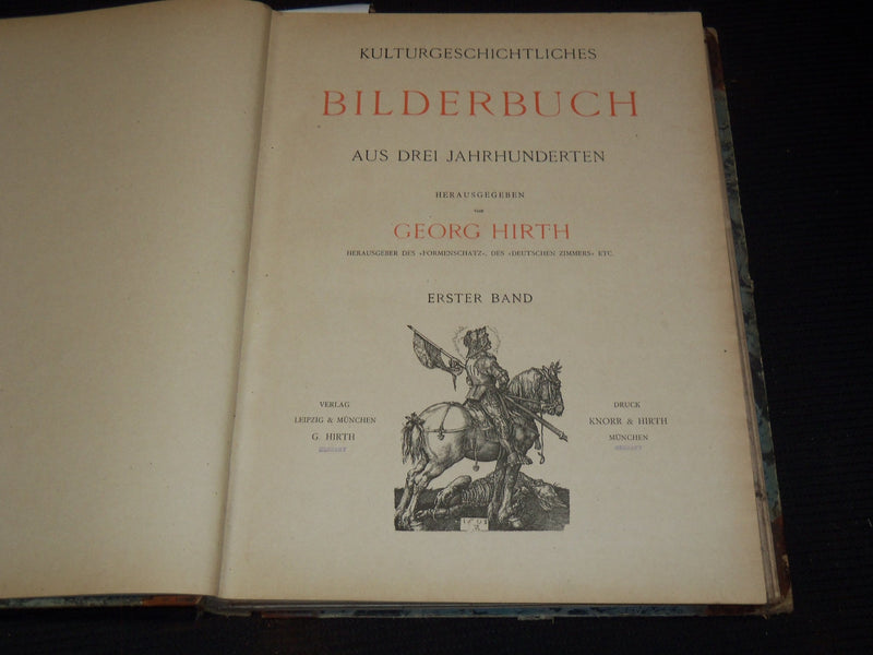 1885 KULTUR GESCHICHTLICHES BILDEBUCH BY GEORG HIRTH VOLUME LOT OF 6 - #63