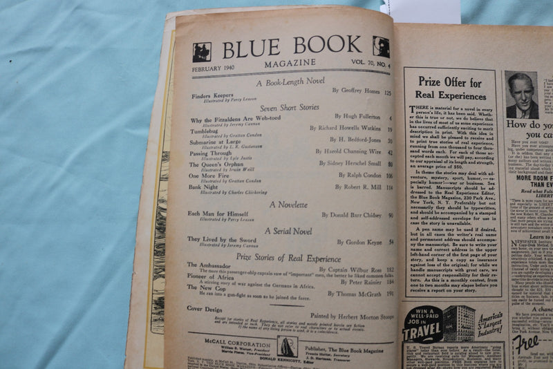 1940 FEBRUARY BLUE BOOK MAGAZINE - HUGH FULLERTON - K 3289