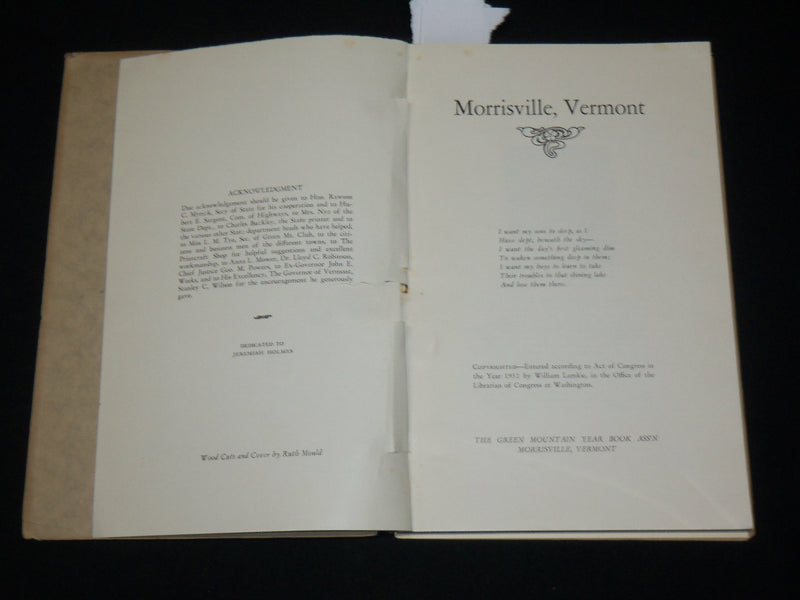 1931 MORRISVILLE VERMONT GREEN MOUNTAIN YEARBOOK - SOFTCOVER - J 6509