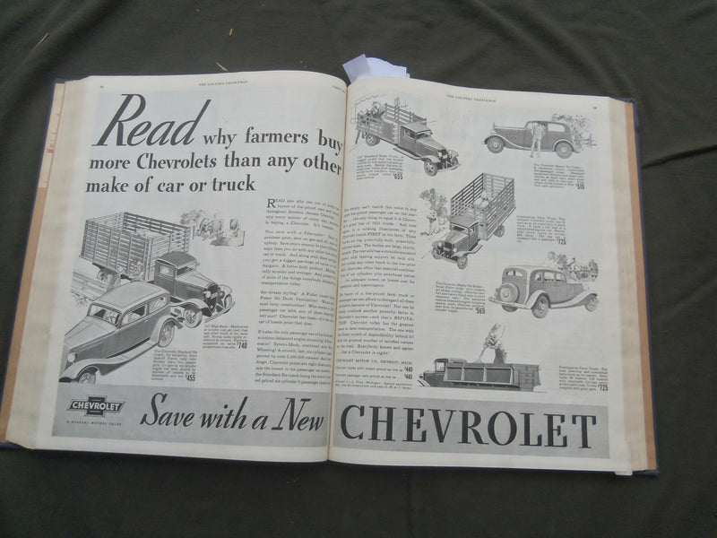 1933 JANUARY-DECEMBER COUNTRY GENTLEMAN BOUND MAGAZINE VOLUME -NICE ADS - R 731T