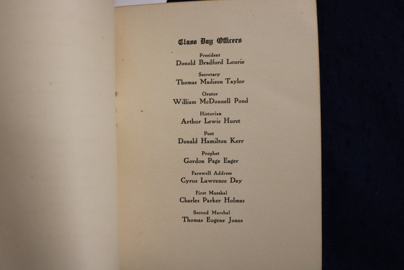 1918 PHILIPS EXETER ACADEMY CLASS DAY EXERCISES SOFTCOVER BOOK - K 1349