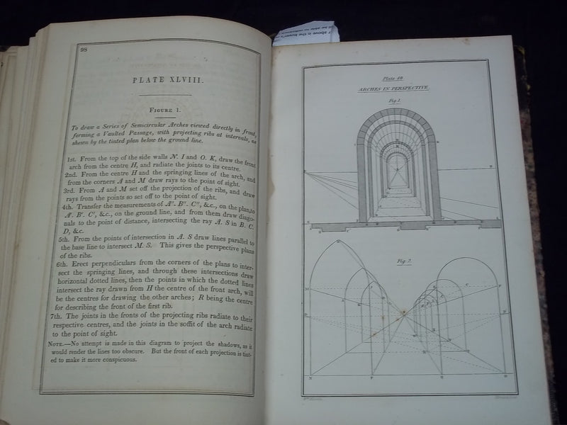 1852 GEOMETRICAL DRAWING FOR MECHANICS AND SCHOOLS BOOK BY MINIFIE - KD 2757O