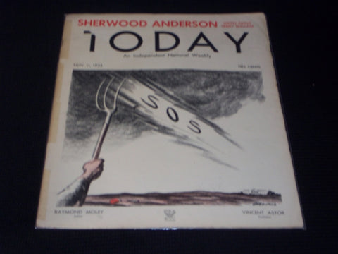 1933 NOVEMBER 11 TODAY MAGAZINE - SOS FRONT COVER - E 5984