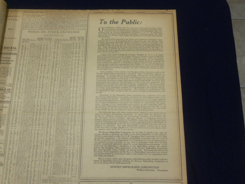1920 APRIL 19 NEW YORK TIMES - LUNATIC KILLS DR. JAMES W. MARKOE - NT 8300