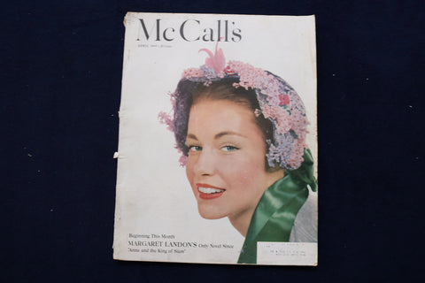 1949 APRIL MCCALL'S MAGAZINE - BEAUTIFUL WOMAN IN HAT COVER - E 22131