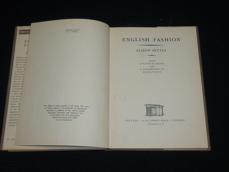 1948 ENGLISH FASHION HARDCOVER BOOK BY ALISON SETTLE - KD 7505