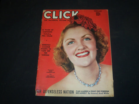 1940 FEB CLICK MAGAZINE- JEAN HARRINGTON COVER, PHOTOS & ARTICLES INSIDE-ST 5308