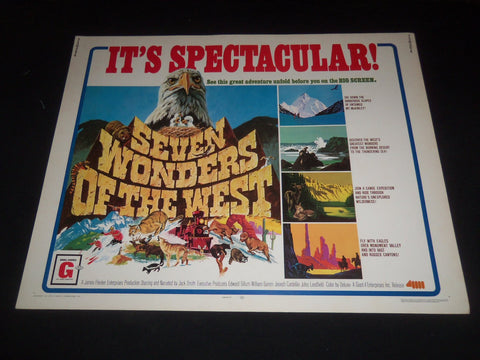 1973 SEVEN WONDERS OF THE WEST 1/2 SHEET MOVIE POSTER - JACK SMITH - P 346